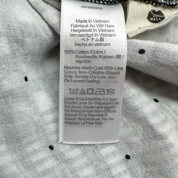 Madewell Hayden Double-Faced Popover Top in Breeney Plaid Size XL Black White - Picture 13 of 14